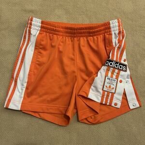 Adidas Tear Away Orange Athletic Warm Up Shorts 3.5” Medium